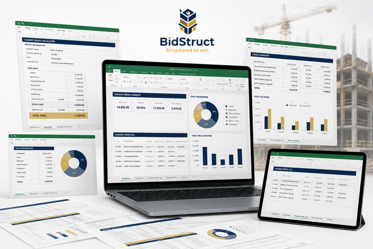 Construction Change Order Cost Calculator & Tracker